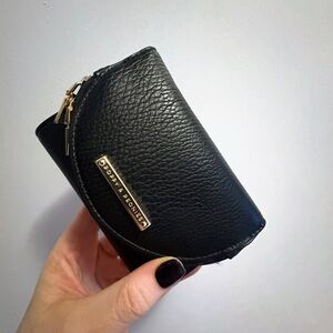 Poppy & Peonies Margaux Black Textured Wallet with Gold Accents